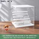 NONEMEY Acrylic Display Case with Light, Upgraded 3 Color Light & Adjustable Brightness Showcase ,6 Tier Dustproof Clear Toy Organizer Box for Action Figures, Collectibles, 15.7x12.5x16.5 in