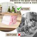 2 PCS Trash Bag Holder Dispenser Under Sink, Extra Large Garbage Bag Holder Organizer with Bamboo Top & Handles