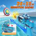 4Pcs Electric Water Gun for Adults Kids, Automatic Squirt Gun Pistol with Water Spray Sound and Led Light, Leak-Proof Rechargeable Water Guns for Summer Outdoor Pool Beach Party Toys (Black+Blue)