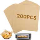 BYKITCHEN 200PCS 12 Inch Air Fryer Parchment Paper, Sandwich Wrapping Paper, Food Basket Liners, Airfryer Liners for Ninja Air Fryer SP101 SP201 SP301 SP151 SP351, Flip Up Toaster Oven Accessories