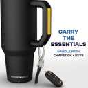 Frost Buddy Thicc Buddy - 40 oz Stainless Steel Vacuum Insulated Tumbler with Lid and Straw for Water - Travel Mug Cupholder Friendly - Gifts for Women Men Him Her (Black)