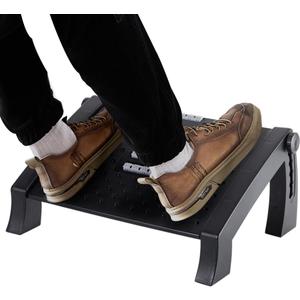CasaZenith Foot Rest, Six Heights Adjustable Foot Rest for Under Desk at Work, Ergonomic Foot Stool for Under Office Desks, Under Desk Footrest with Foot Massage Roller, Office Leg Rest (Classics)