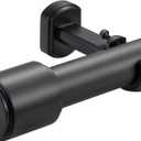 1 1/8 Inch Diameter Curtain Rod 72-144 Inch(6-12ft), Heavy Duty Curtain Rods for Window, Telescoping Large Single Drapery Rod with Modern Cap Finials and Adjustable Brackets, Matte Black