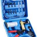 Orion Motor Tech Brake Bleeder Kit with Hand Vacuum Pump and Adapters, Brake Bleeding Kit for Brake Fluid Power Steering Fluid More, Vacuum Brake Bleeder Pump with Pressure Gauge (Blue)