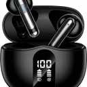 XIAOWTEK Wireless Earbuds, 2026 Bluetooth 5.4 Ear Buds with Noise Cancelling Mic, LED Display Earphones for LaptopBlack 