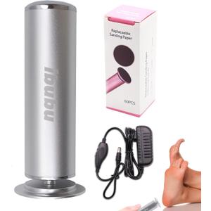 Electric Feet Callus Remover Professional Powerful Foot File Pedicure Grinder Sanders with 60PCS Replacement Sandpaper Discs Heel Scraper for Dead Dry Crack Skin Calluses Speed Adjustable Silver