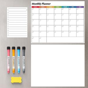 Dry Erase Magnetic Calendar for Refrigerator, 3 Pack- Monthly & Blank & Daily Planner Magnet Whiteboard for Fridge Wall Door - Shopping, Meal/Menu, to Do List, Family Schedule Planning Board (B)
