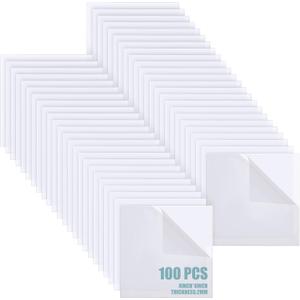 Pangda 100 Pcs 4'' x 4'' Clear Cast Acrylic Squares Plastic Sheets Square Transparent Panel Signs with Protective Paper for DIY Projects Photo Frame Display Craft(0.08'' Thick)