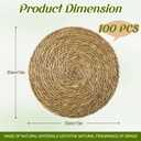 Colingmill 100 Sets 13 Inch Round Woven Placemats Bulk Farmhouse Boho