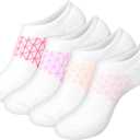 Hanes Women's Absolute Active No Show Socks (4-Pack) (5-9, White)