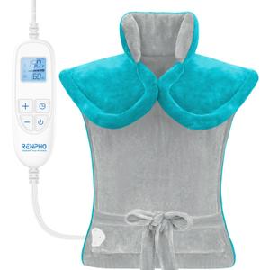 RENPHO Heating Pad for Back, Mothers Day Gifts for Mom & Birthday Gifts for Men Women, FSA Eligible & HSA Store, Weighted Electric Heat Pad for Neck and Shoulder, ETL Certified, 24"x33", Gray Green