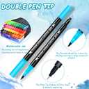 120 Colors Dual Markers Brush Pens, Art Markers Colored Pens for Adult Coloring Books, Brush and Fine Point Dual Tip Artist Colored Marker Set for Drawing Adult Coloring Hand Lettering