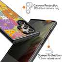 Rosarnnah Compatible for Samsung Galaxy S24 Ultra Case Cute Aesthetic - Durable Shockproof 6.6 ft Drop Impact Phone Case Cover with Funny Fashion Passion Blossom Design 6.8" Black