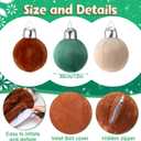 Sinmoe 3 Pcs Giant Velvet Christmas Inflatable Balls Ornament 12 Inch Neutral Hanging Xmas Balls Large Blow up Flocked Decorations for Holiday Couch Chair Lawn Porch Decor