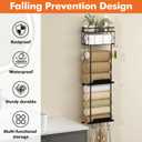 Towel Racks for Bathroom 39.9 Inch Wall Mounted Towel Rack with Shelf, Bathroom Towel Storage Holds 6 Large Rolled Towels, Metal Wall Towel Rack, Black