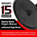 2Pack Heavy Duty Cast Iron Sign Stand - 48" Outdoor Portable Pedestal Post - Display Road Sign, Construction Sign Holder (Black), 2 Pack Parking Sign Post-15lbs