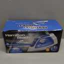 Hamilton Beach Steam Iron & Vertical Steamer for Clothes with Scratch-Resistant Durathon Soleplate, 8' Retractable Cord, 3-Way Auto Shutoff, Anti-Drip, 1500 Watts, Blue