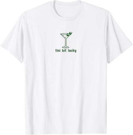 Tini Bit Lucky Funny Martini 8 Ball Patricks Day T-Shirt (Small)