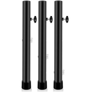 Laowu Table Leg Extenders for Folding Tables, Folding Table Legs Extensions for Straight and Bent Legs, Heavy Duty Steel 3 Levels Adjustable Folding Table Leg Risers, Raise Table Height