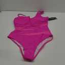 Blooming Jelly Women's Sexy One Piece Bathing Suits One Shoulder Swimsuits Slimming Mesh Swimwear (Large, Deep Pink)