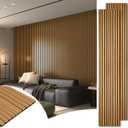 Art3d 2pcs-104 x 15.75in Slat Acoustic Panel for Wall and Ceiling, 3D Fluted Sound Absorbing Panel with Wood Finish, Teak