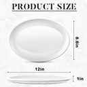 Dandat 36 Pcs Large Serving Platters Oval Trays White Plates Serving Dish for Wedding Party Restaurant Home Steak, Taco, Sushi, Appetizer, Cake (12 Inch)