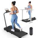 THERUN Walking Pad, 2 in 1 Foldable Treadmills for Home, 2.5HP Under Desk with Handle Bar, 16" Widened Running Belt, with Remote Control