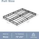 Tyndall 5 Inch Box Spring Full Size Bed Base, Low Profile Heavy Duty Metal Mattress Foundation with Fabric Bed Cover, Non-Slip, No Noise, Easy Assembly, Black