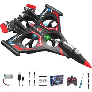 RC PlaneFoam Airplane Toy Drone Remote Airplane Foam Airplanes for Kids Airplanes for Kids Remote Control Helicopter for Boys 8-12360Flip Fighter Jet with Light(RED)