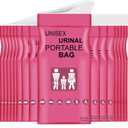 Disposable Urine Bags with Absorbent Pad in Portable Urinal Pee Bags Resealable Unisex for Traffic Jam Travelling On-The-go (Pink12count)