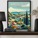 10 x Barossa Valley Australia Landscape Poster Art Print, Retro Vintage Wall Art Nature Landscape Painting Decor Gallery 23 (Barossa Valley Australia, 8 x 10 inches, Unframed)
