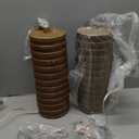 PoKat Farmhouse Table Lamps Set of 2 for Living Room, 27'' Tall Retro Ceramic Bedside Lamps with Linen Lampshade for Bedroom, Vintage Wood-Like Rustic Nightstand Lamp Office Sideboard Hallway (Brown)