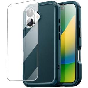 AICase for iPhone 16 Case with Glass Protector,3-Layer Heavy Duty Pocket-Friendly Rugged Durable Military Grade Protection Shockproof/Drop Proof/Dust Proof Protective Phone Cover for iPhone 16 6.1"_2 Pack Of 3