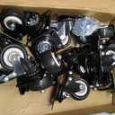 2 Inch Caster Wheels Set of 12, Heavy Duty Casters,with Brake,No Noise Locking Polyurethane (PU) Wheels, for Furniture and Workbench Load 800lbs