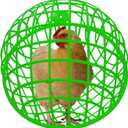 15" Ball-Shaped Movable Chicken Coop,Pigeon Rabbit Duck Safe Walking Net,Preventing Trampled by Horse,Predation by Eagles, Dog Bites. Pet Removable Prevent Harassment Safety Hutch (Green)