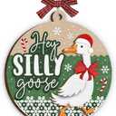 3 x Goose Christmas Ornament 2025 - Goose Gifts for Men Women, Wooden Xmas Funny Gifts for Friends Coworkers Family, Hey Silly Gooses Funny Christmas Ornaments for Tree Decorations