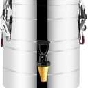 Stainless Steel Insulated Beverage Dispenser,Cold and Hot Drink Dispenser 5.28-Gallons 20 Liters Water Dispenser