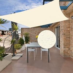 Lehood 13' *20' Waterproof Sun Shade Sail Canopy Awning Shelter, 95% UV Block Water Resistant for Backyard Yard Deck Patio Garden Outdoor Activities and Facility, Ivory