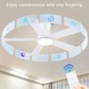 Modern Ceiling Fans with Lights - 42" Low Profile Ceiling Fan with Light and Remote, Flush Mount Reversible DC Motor, 6-Speed Quiet LED Dimmable for Bedroom, Indoor and Outdoor, Patios White