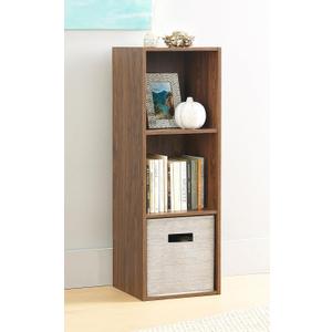 Whitmor 3 Cube Bookcase Storage Organizer, 3 Tier Stackable MDF Bookshelf, Open Storage Display Bookshelf, Storage Cabinet for Living Room, Bedroom, Home, Office, 12.2" L x 11.7" W x 35.6" H, Walnut, 3 Cube, 12.7"L x 11.7"W x 35.5"H