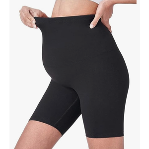 Baby Bump Premium Maternity shorts pockets Shapewear High Waisted Mid-Thigh Pregnancy Underwear Chaffing Soft Adominal Support 2 packet, M