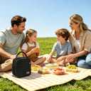 Femuar Lunch Box for Men Women Adults, Small Lunchbox for Work Picnic - Reusable Lunch bag Portable Lunch tote, Black