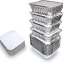 Spare Essentials 55 Pack - Small Foil Pans with Lids - Aluminum To Go Food Containers with Lids - 1lb Mini Aluminum Pans - Freezer Safe Foil Take out Trays - Heat proof Aluminum Meal Prep Containers