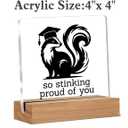 3 x Funny Graduation Gifts for Her Him, So Stinking Proud of You Acrylic Sign, College High School Masters Degree Graduation Gifts for Friend Sister Brother Desk Decor 4 x 4 Inches