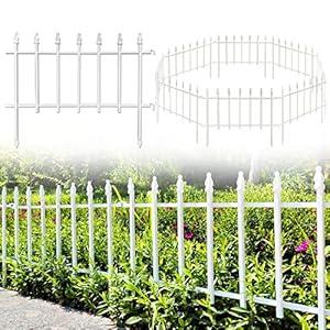 Thealyn Metal Decorative Garden Fence 22" Wide x 18" High (5 Panels, Total Length 9.17 feet), Metal Border Folding Fence, Landscape Fencing for Flower Bed, Yard, Animal Barrier
