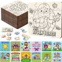 24 Pack Easter Jesus Color Your Own Wooden Jigsaw Puzzles for Kid Religious Christian He Lives He Is Risen Coloring Puzzles DIY Paper Jigsaw Party Favor Gift Exchange Classroom Educational Game