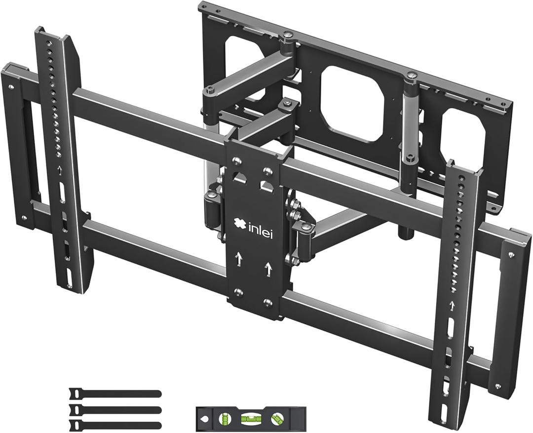 Ultra Slim Full Motion TV Wall Mount for Most 37"-90" Flat/Curved TV, Swivel Tilt Bracket with Articulating 6 Arms, Support 120lbs, Max VESA 600x400mm, Fits 12/16" Wood Stud, MAUS02