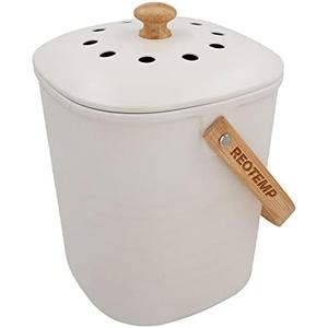 Reotemp Bamboo Fiber Kitchen Compost Bin (White)