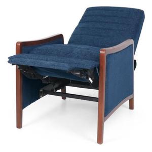 Casa Vita Mid-Century Modern Recliner - Navy Blue Fabric