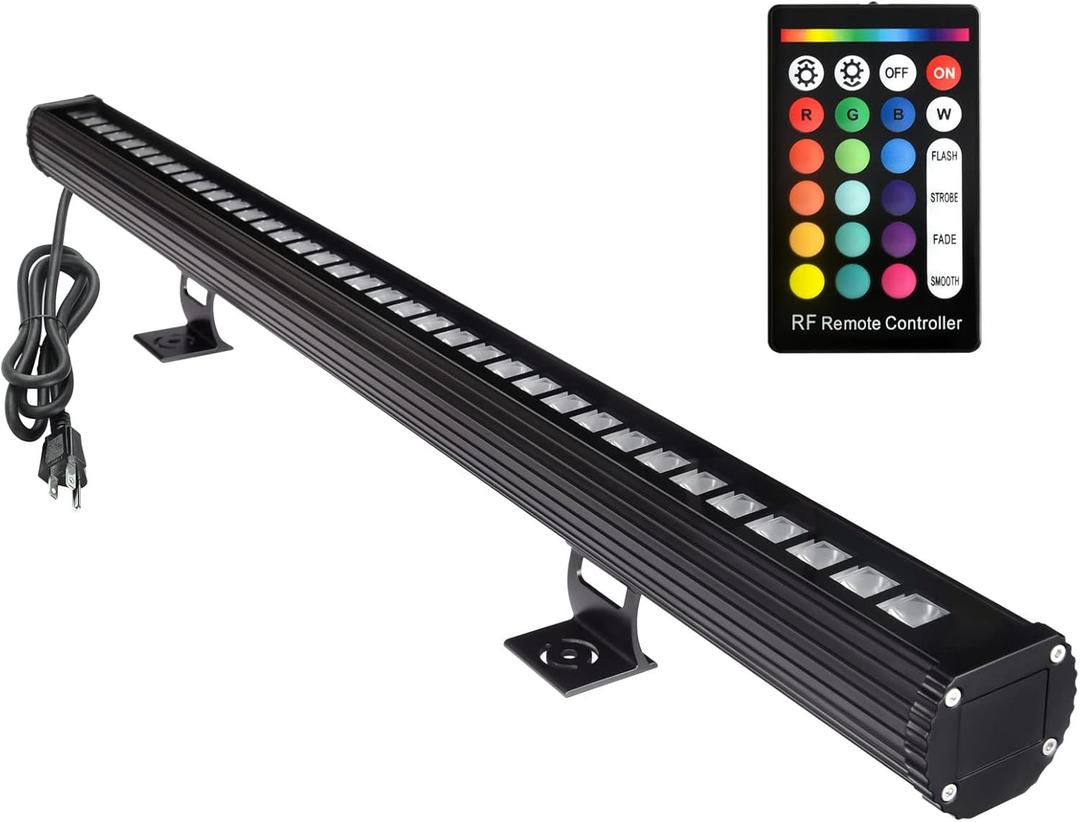 10x60' New Upgraded Wall Washer LED Lights, 144W RGB + 5000K Daylight Wall Wash Lighting, Color Changing, Dimmable, IP65 Waterproof, 3.2ft/40,120V Outdoor/Indoor Stage Light Bar